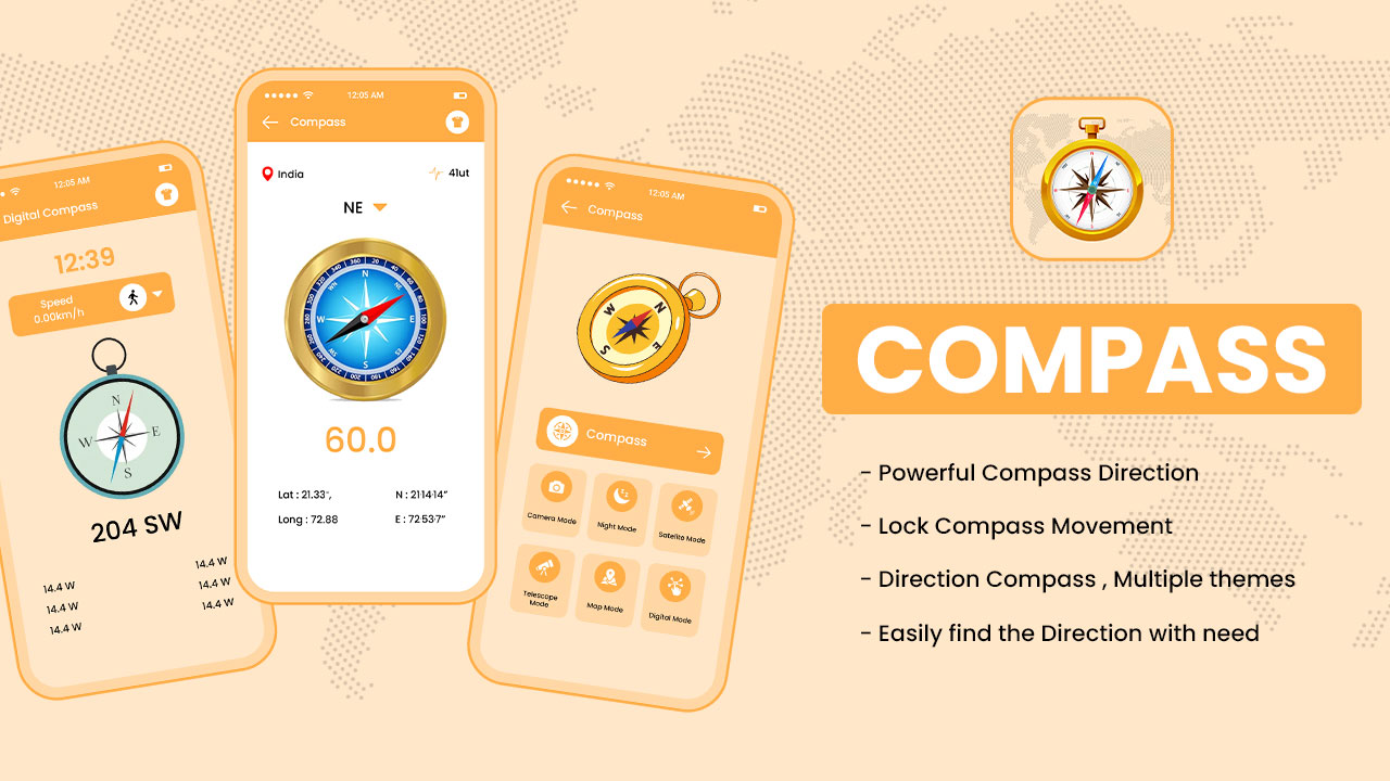 Compass and Altimeter Smart Digital Compass Compass Steel 3D